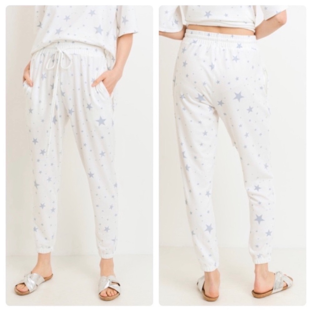 New Blue Star Ivory Lightweight Jogger Pants - Picture 2 of 4
